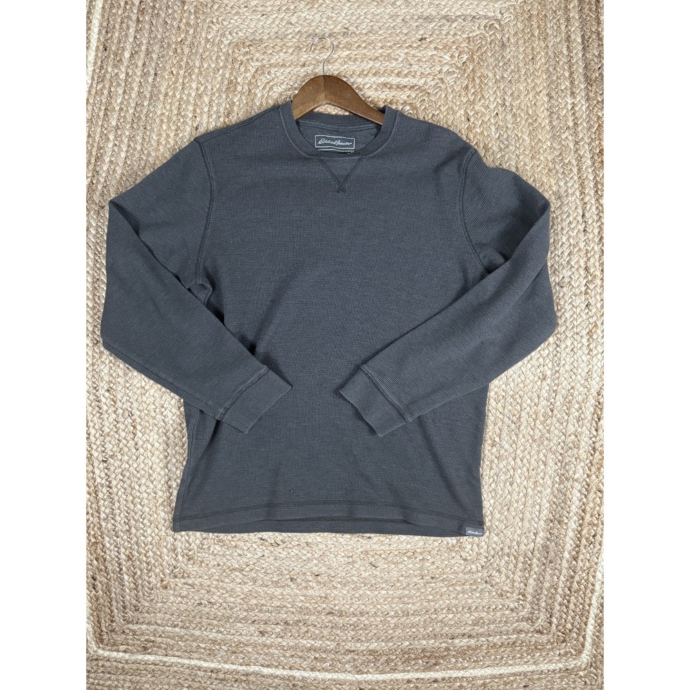 Eddie Bauer Shirt Mens Size M Medium Waffle Knit Long Sleeve Fall Winter